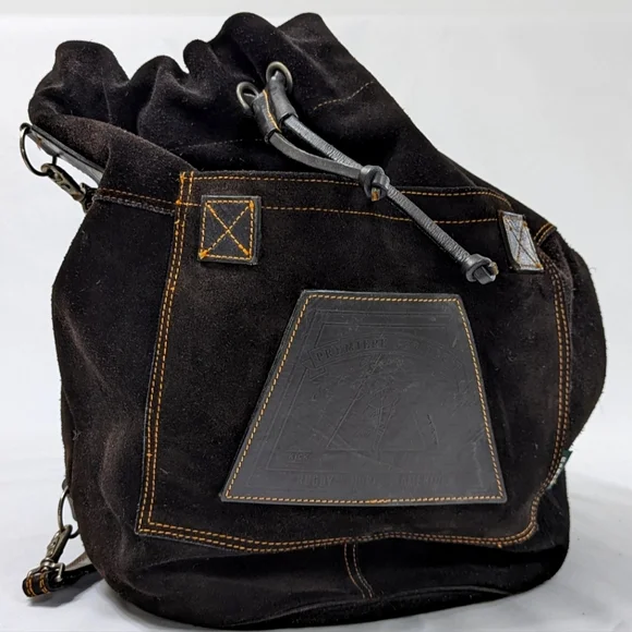 Black Suede Drawstring Backpack - Unbranded - Picture 4 of 9
